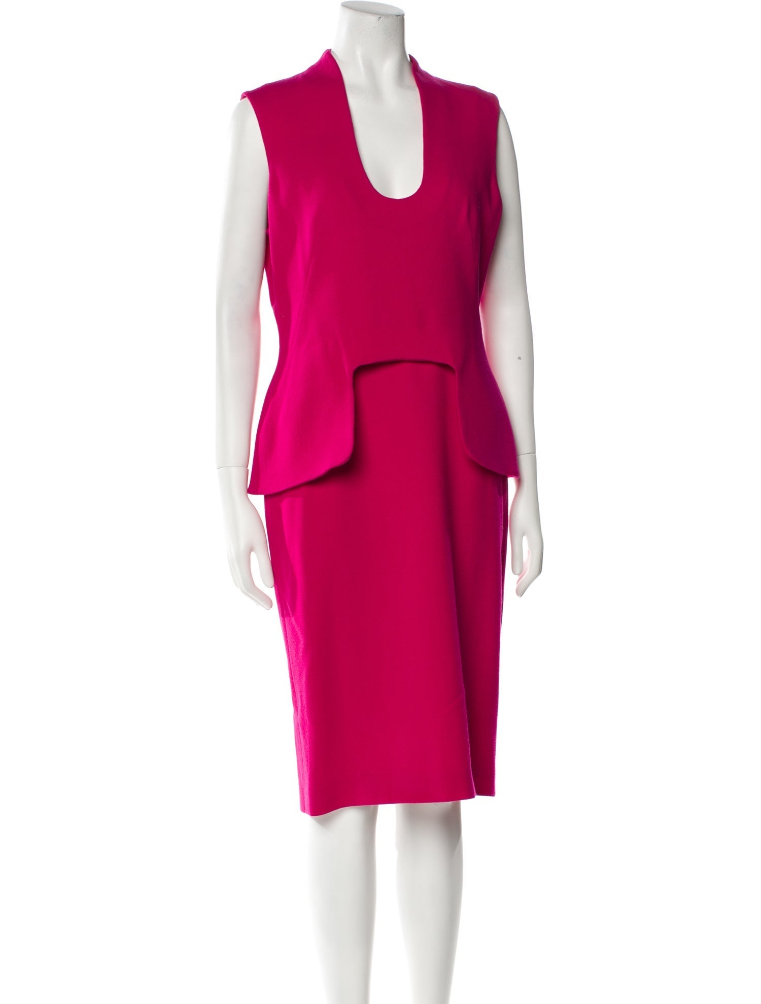 Alexander McQueen Wool Midi Length Dress