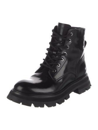 Alexander McQueen Leather Combat Boots