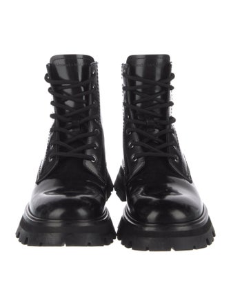 Alexander McQueen Leather Combat Boots