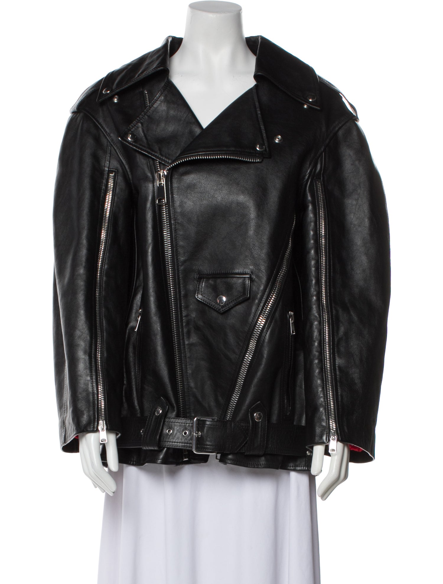 Alexander McQueen Calf Leather Biker Jacket