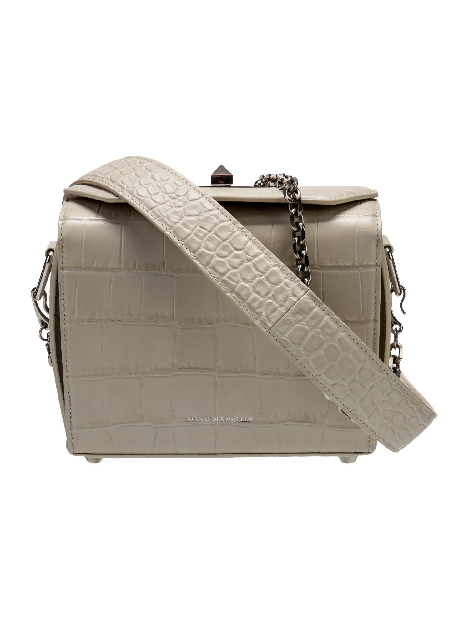 Alexander McQueen Embossed Leather Top Handle Bag