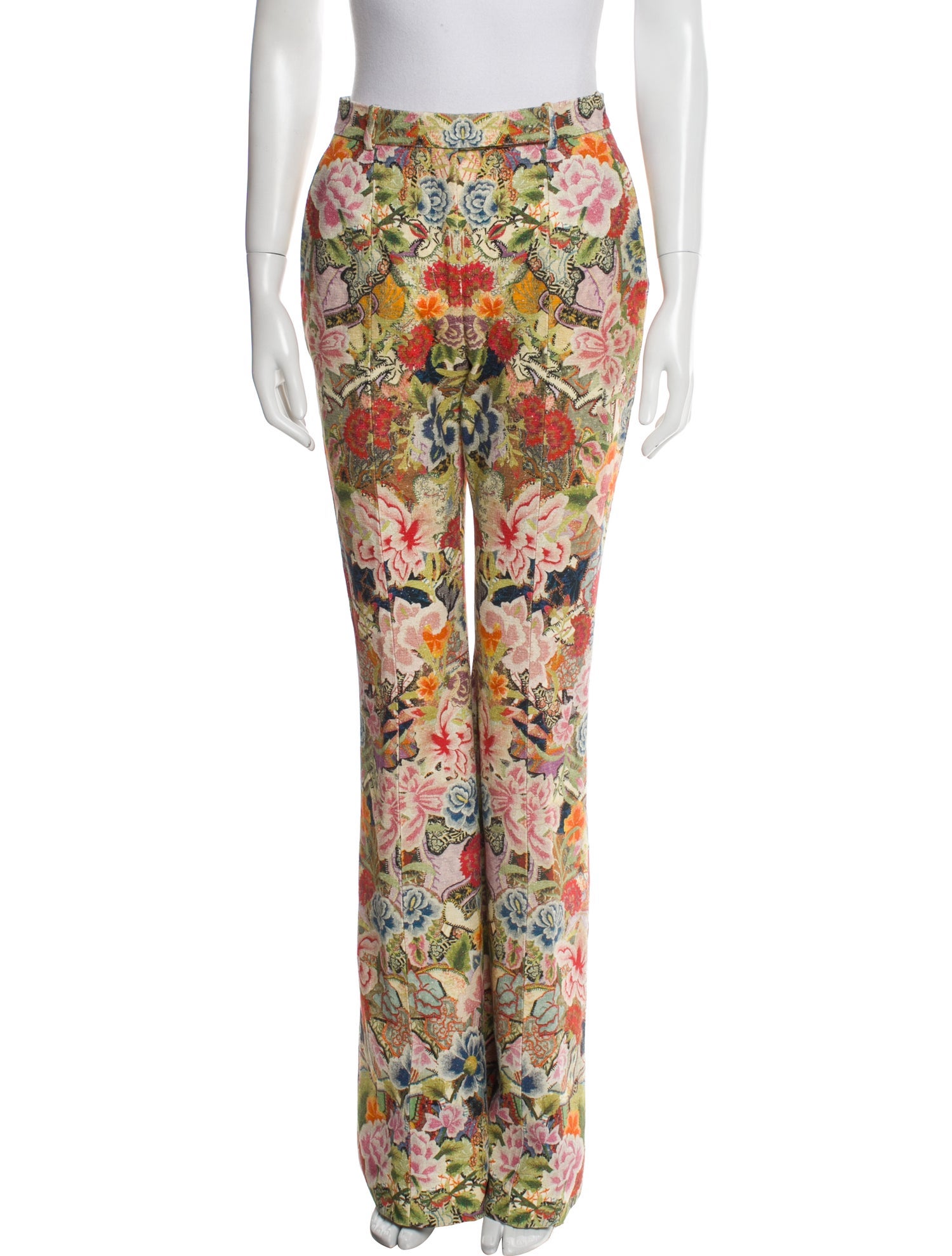 Alexander McQueen Floral Print Wide Leg Pants