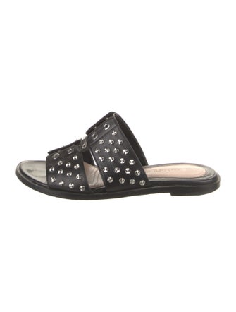 Alexander McQueen Leather Studded Accents Slides