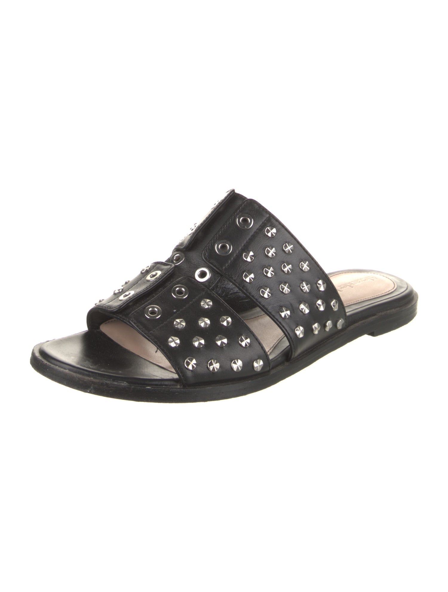 Alexander McQueen Leather Studded Accents Slides