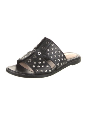 Alexander McQueen Leather Studded Accents Slides