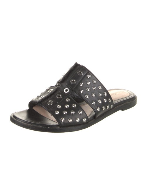 Alexander McQueen Leather Studded Accents Slides