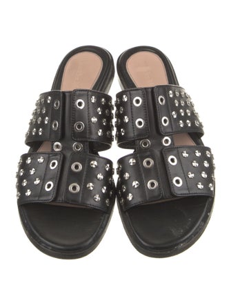 Alexander McQueen Leather Studded Accents Slides