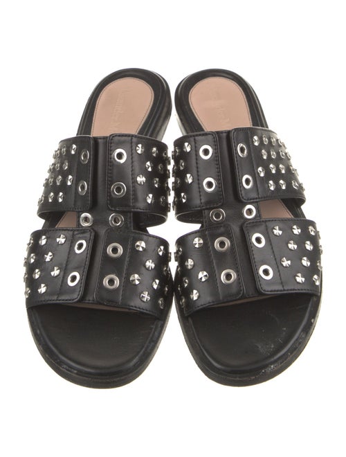 Alexander McQueen Leather Studded Accents Slides