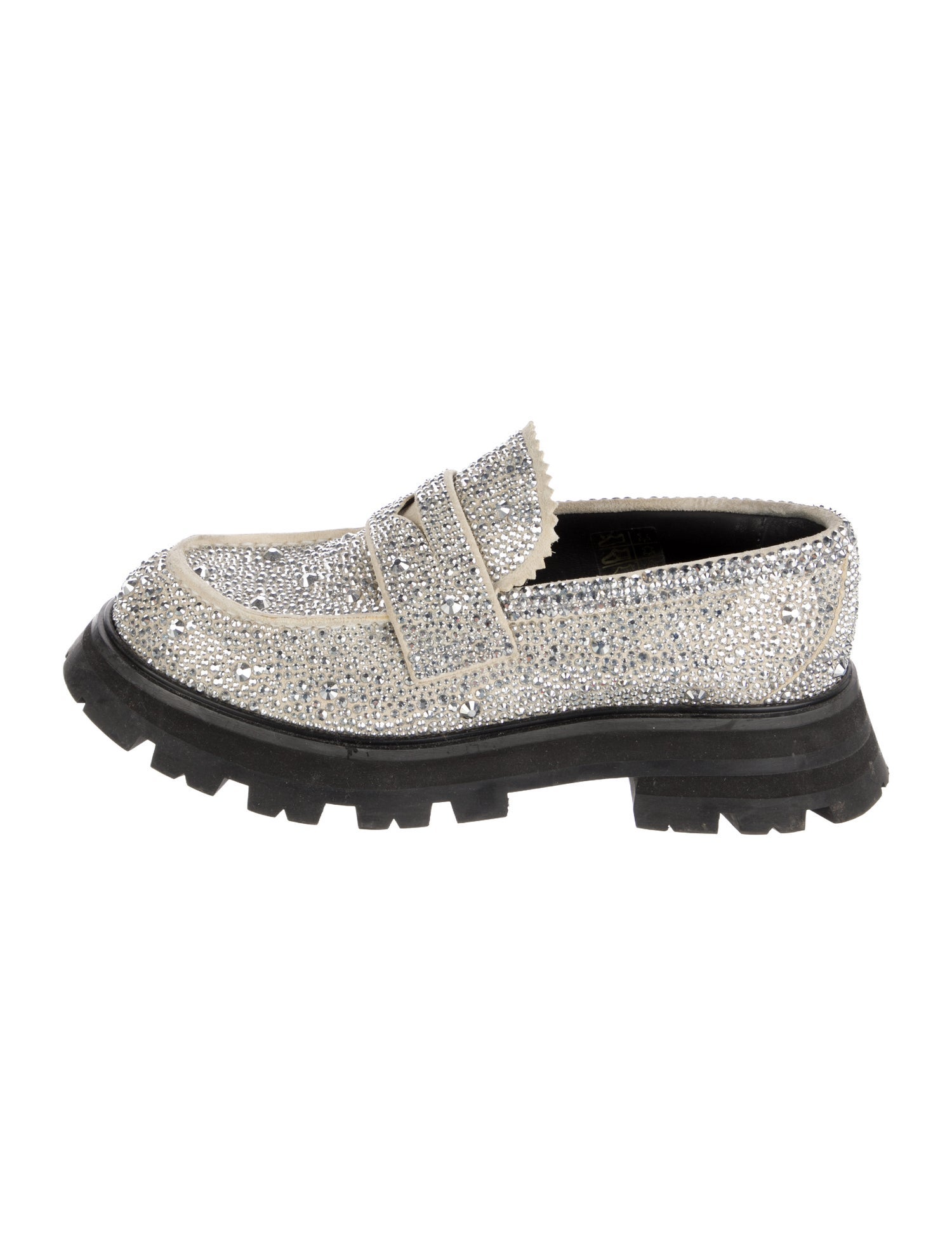 Alexander McQueen Suede Colorblock Pattern Loafers