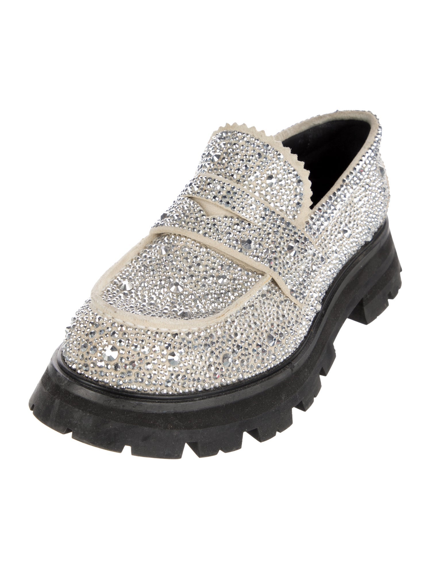 Alexander McQueen Suede Colorblock Pattern Loafers