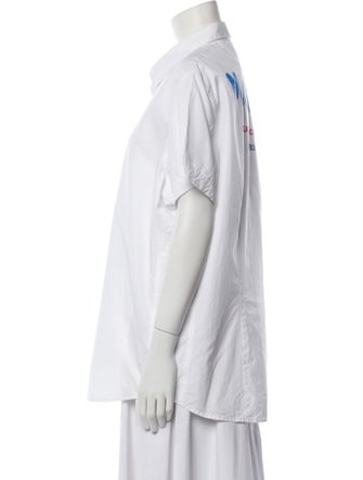 Alexander McQueen Short Sleeve Button-Up Top