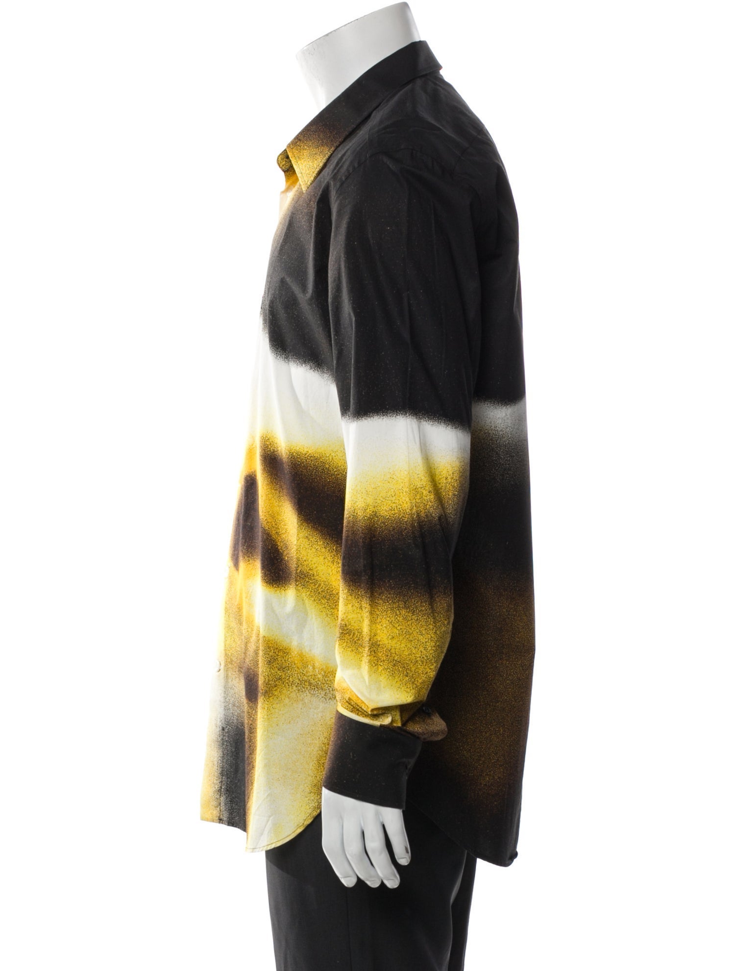 Alexander McQueen Printed Long Sleeve Tuxedo Shirt