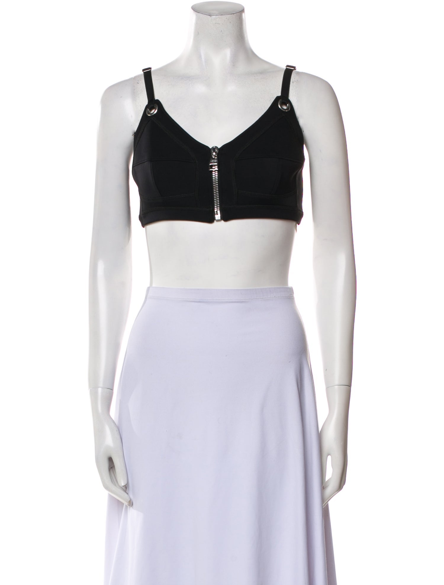 Alexander McQueen Square Neckline Sleeveless Crop Top