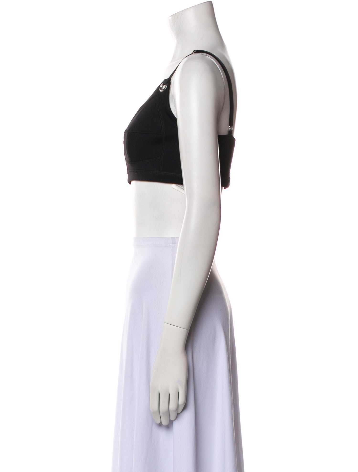 Alexander McQueen Square Neckline Sleeveless Crop Top