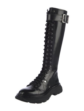 Alexander McQueen Leather Combat Boots
