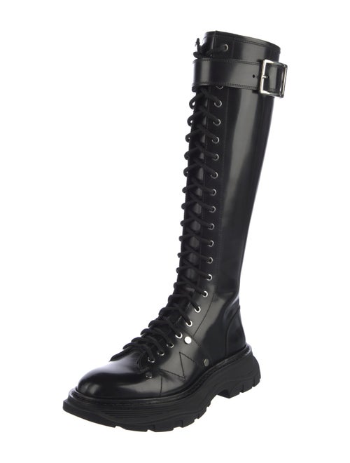 Alexander McQueen Leather Combat Boots