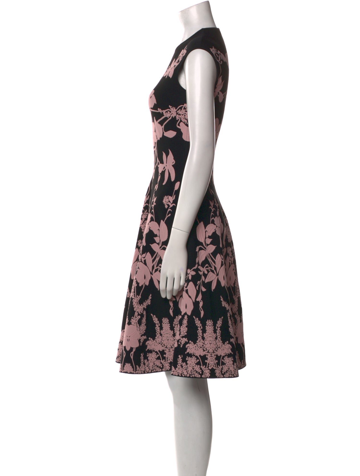 Alexander McQueen Floral Print Knee-Length Dress