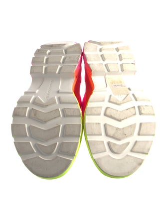 Alexander McQueen Canvas Colorblock Pattern Combat Boots