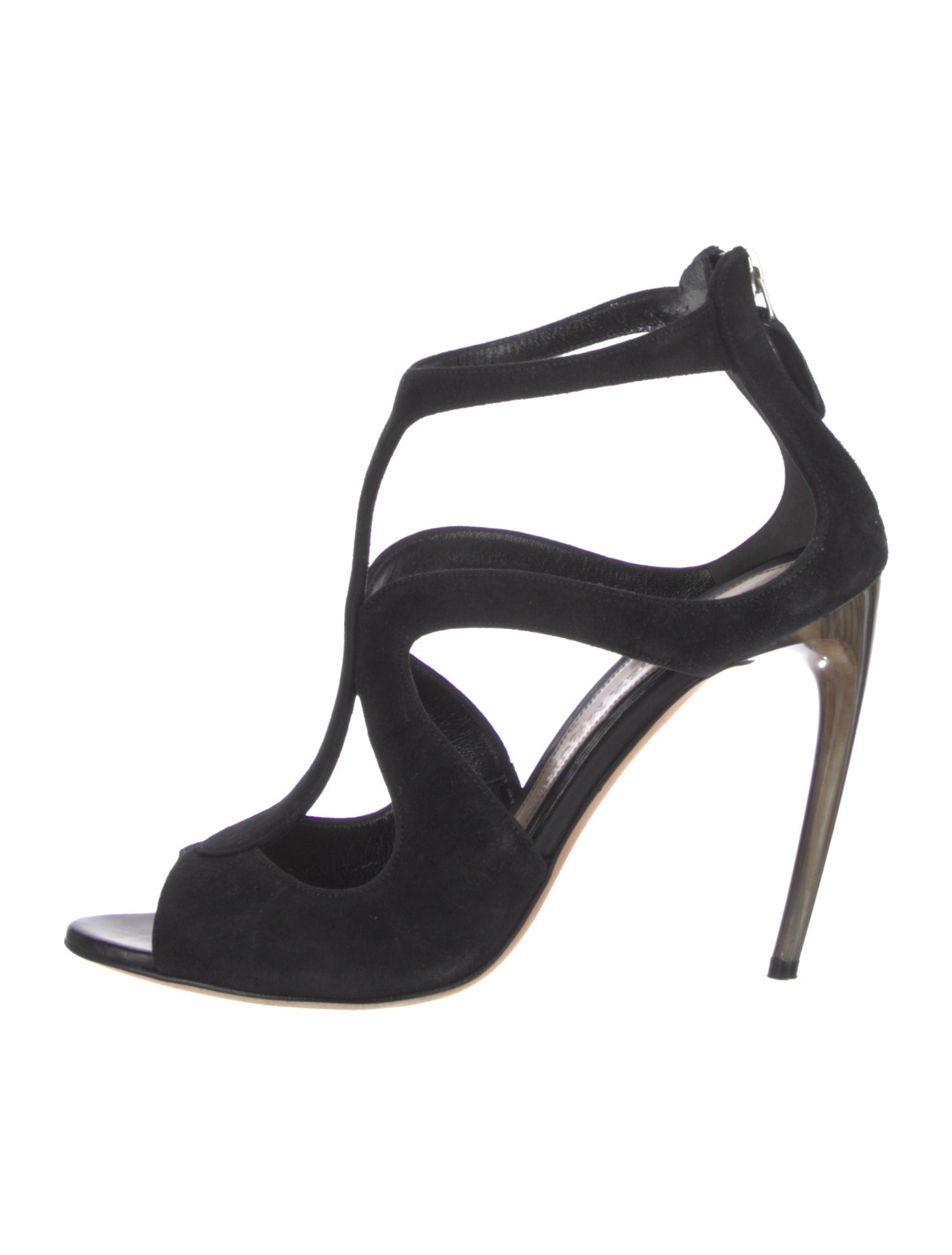 Alexander McQueen Suede Cutout Accent Gladiator Sandals