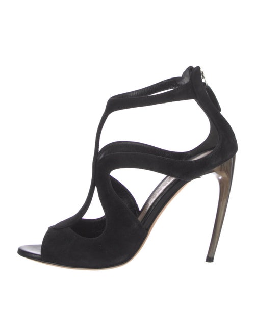 Alexander McQueen Suede Cutout Accent Gladiator Sandals