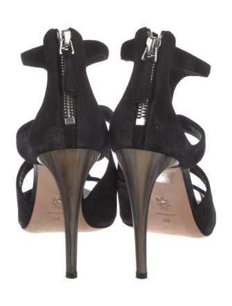 Alexander McQueen Suede Cutout Accent Gladiator Sandals