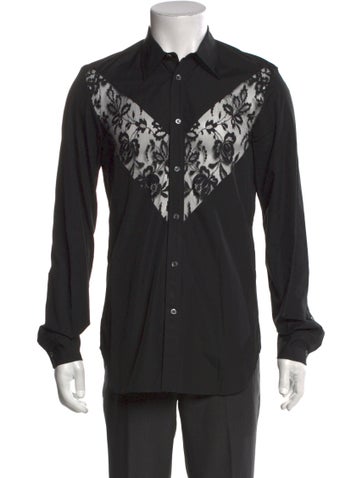 Alexander McQueen Casual Shirts Lace Pattern Long Sleeve Shirt M