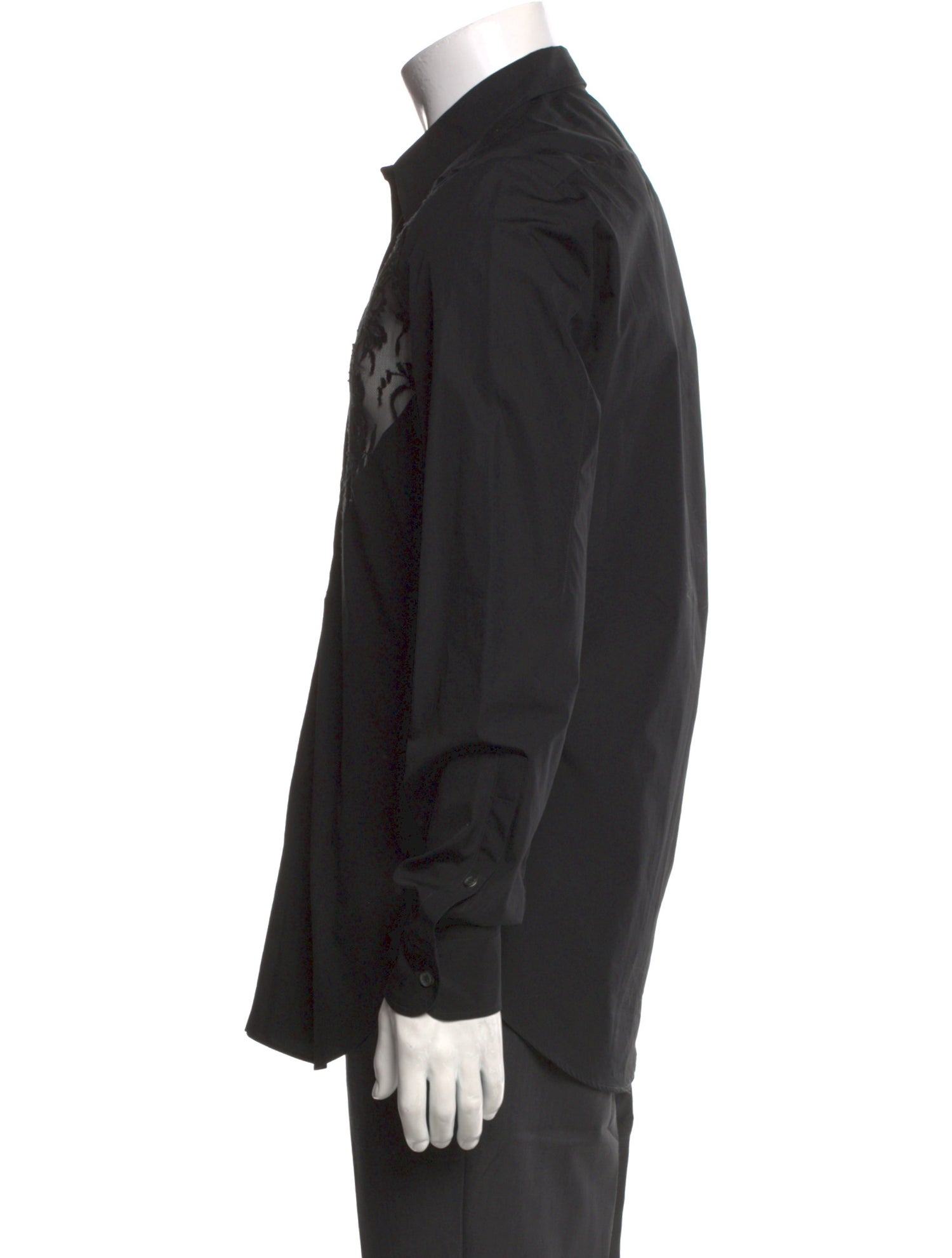 Alexander McQueen Lace Pattern Long Sleeve Shirt