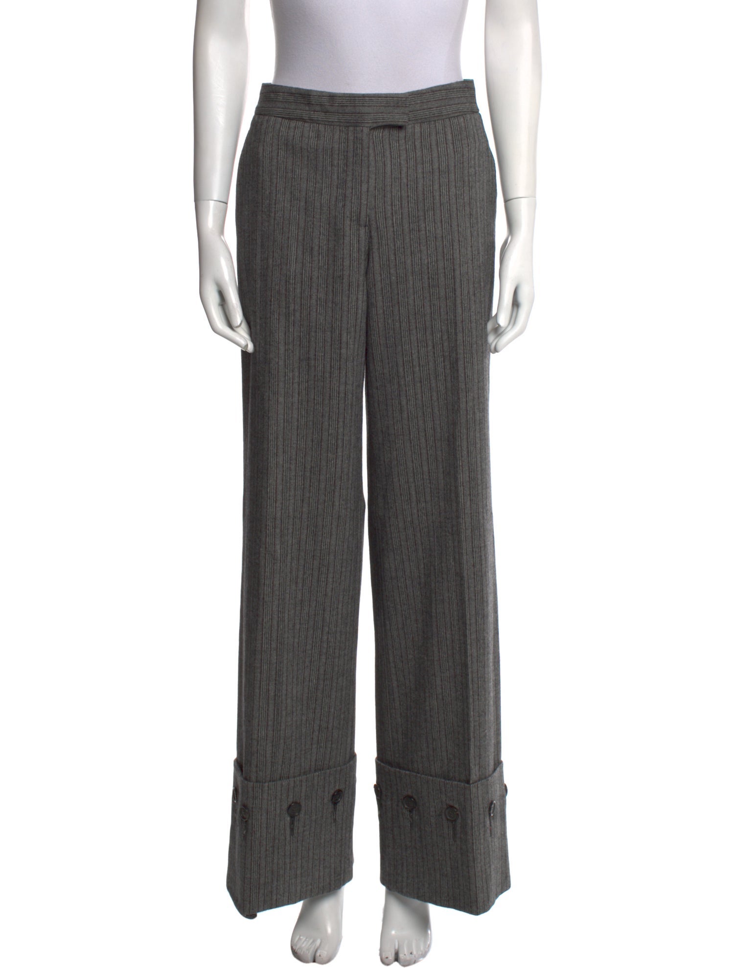 Alexander McQueen Virgin Wool Wide Leg Pants