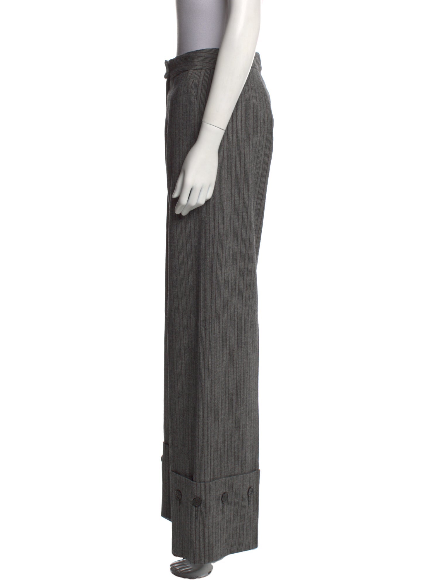 Alexander McQueen Virgin Wool Wide Leg Pants