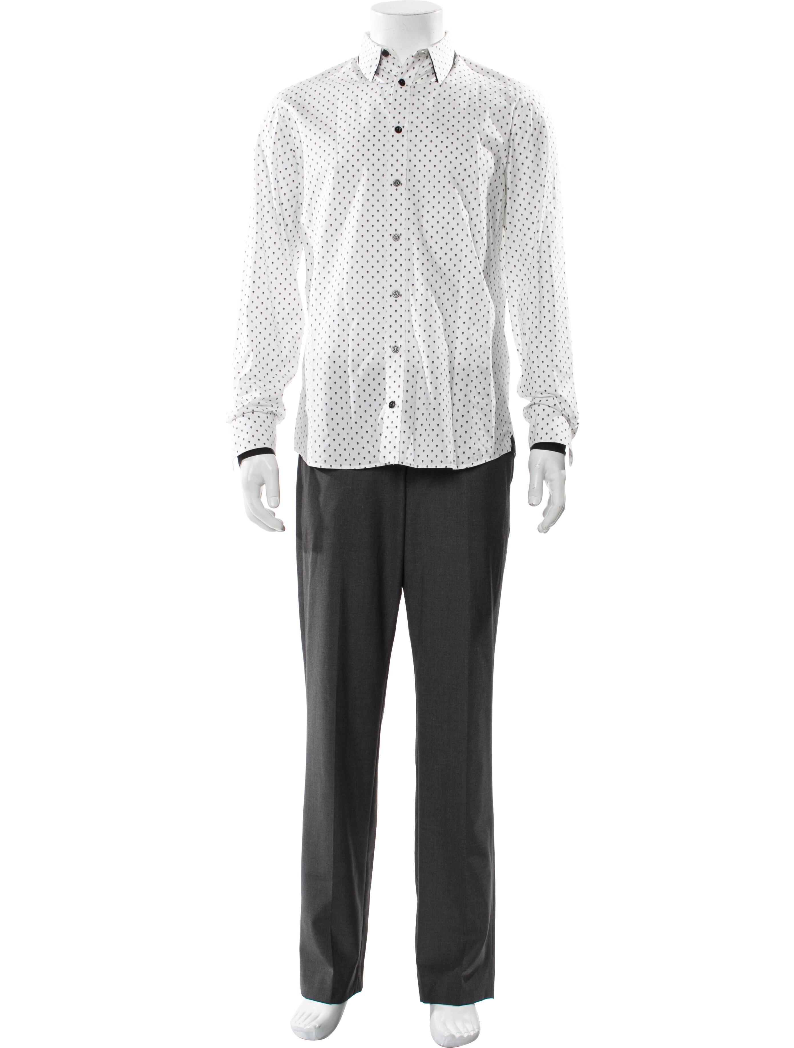 Alexander McQueen Polka Dot Print Long Sleeve Dress Shirt
