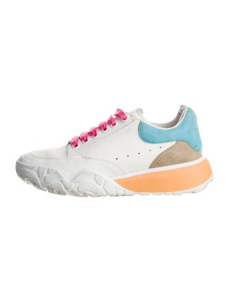 Alexander McQueen Leather Colorblock Pattern Sneakers