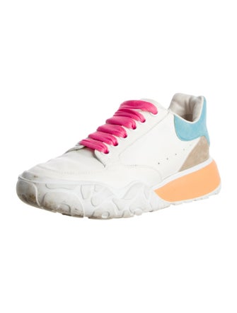 Alexander McQueen Leather Colorblock Pattern Sneakers
