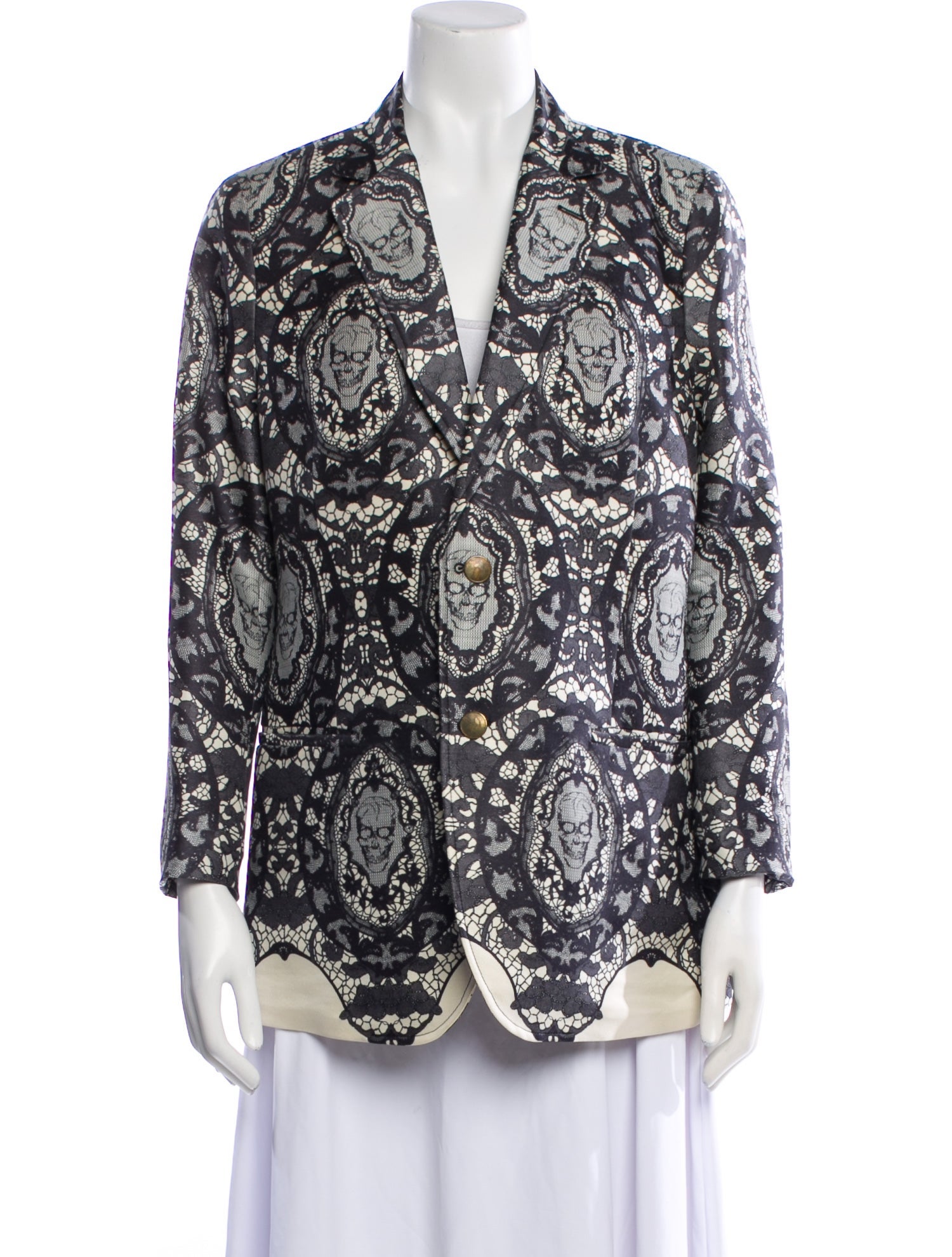 Alexander McQueen Wool Floral Print Blazer