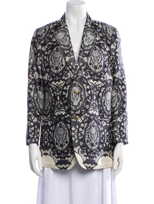 Alexander McQueen Wool Floral Print Blazer