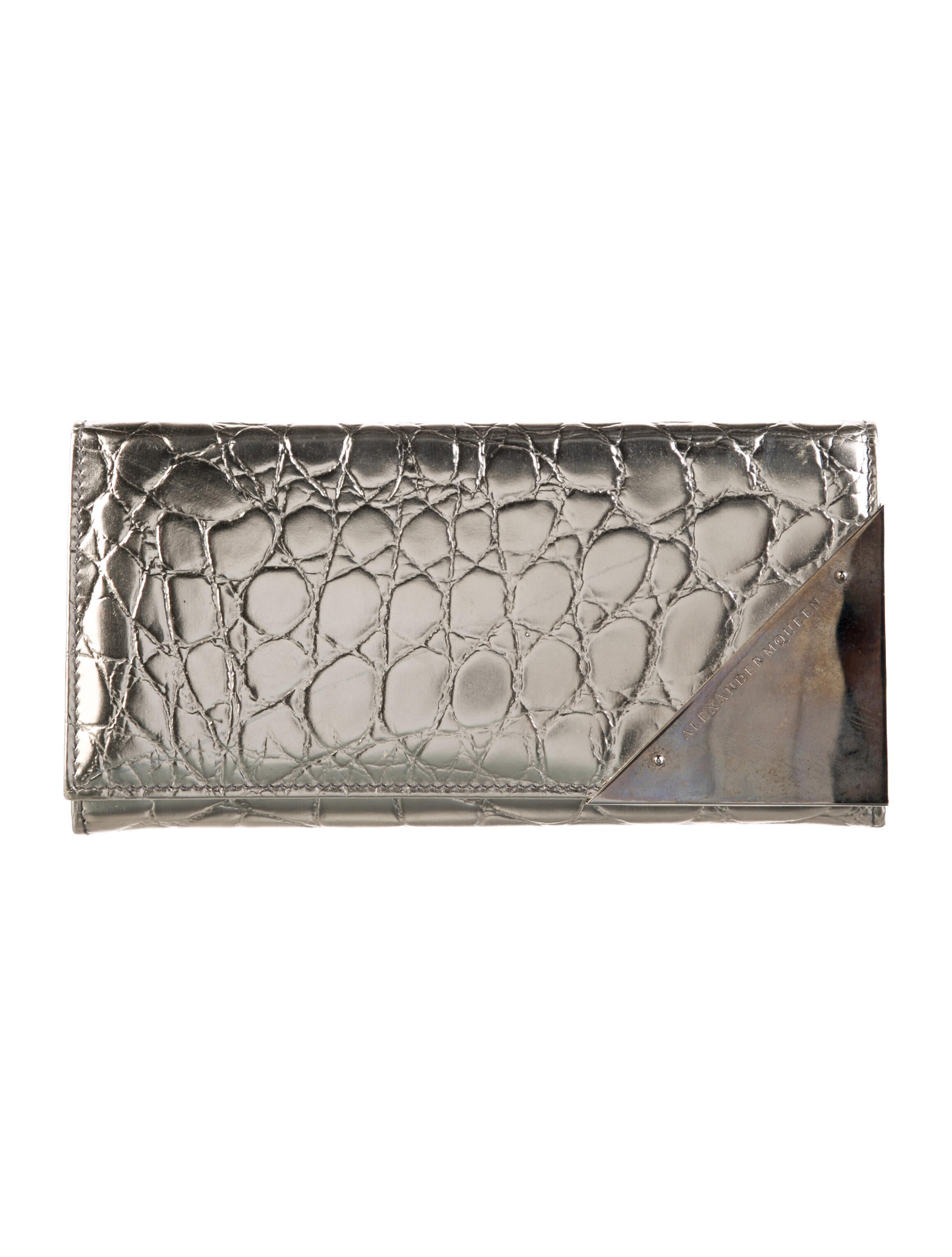 Alexander McQueen Crocodile Continental Wallet