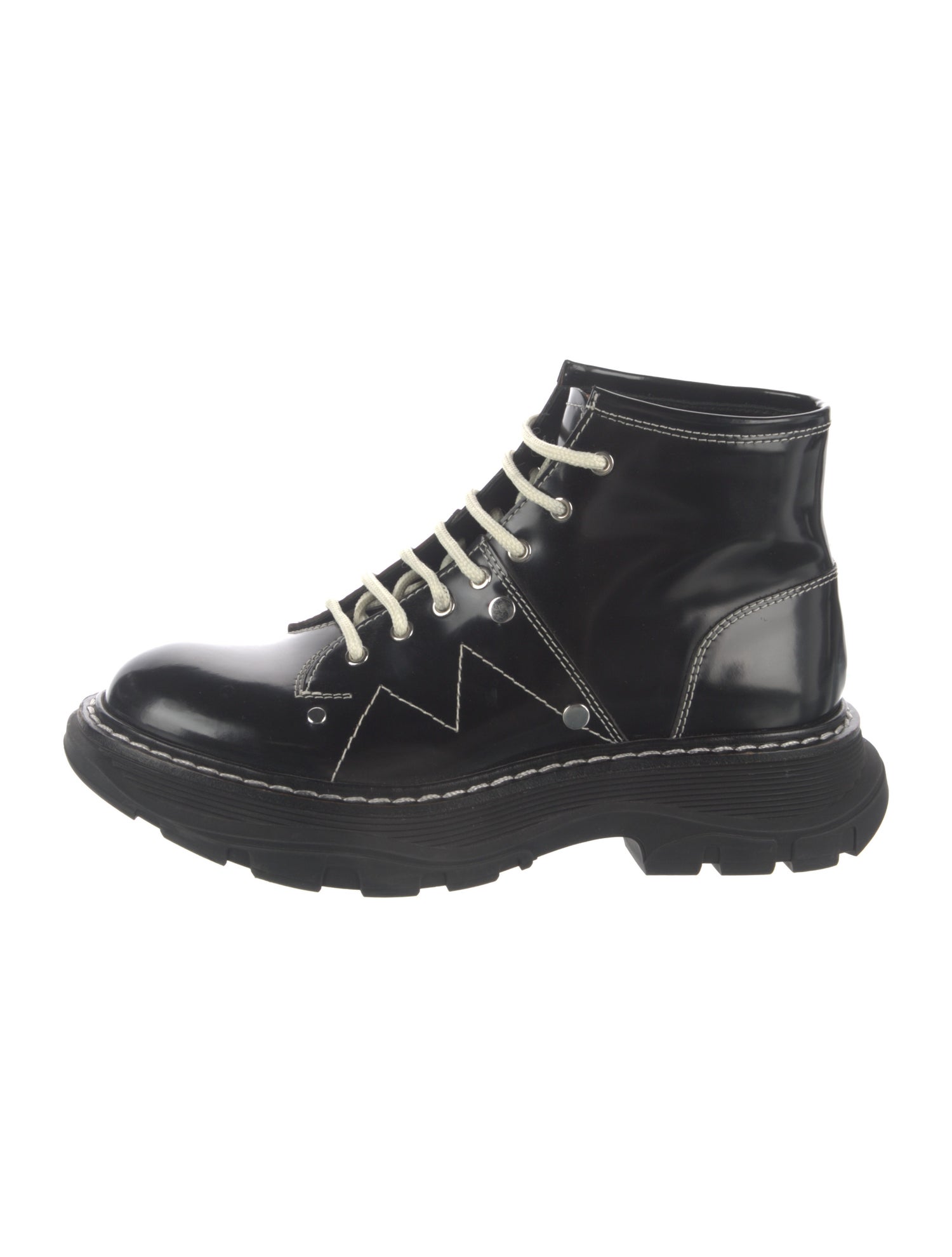 Alexander McQueen Leather Combat Boots