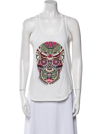 Alexander McQueen Graphic Print Scoop Neck Top