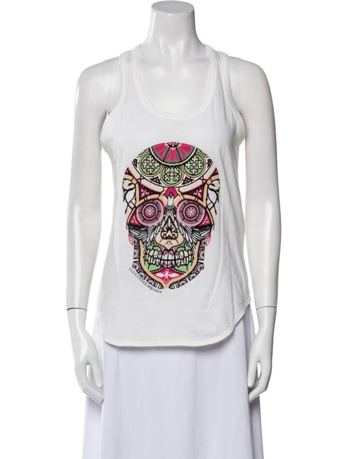 Alexander McQueen Graphic Print Scoop Neck Top