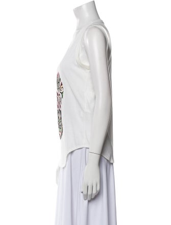 Alexander McQueen Graphic Print Scoop Neck Top