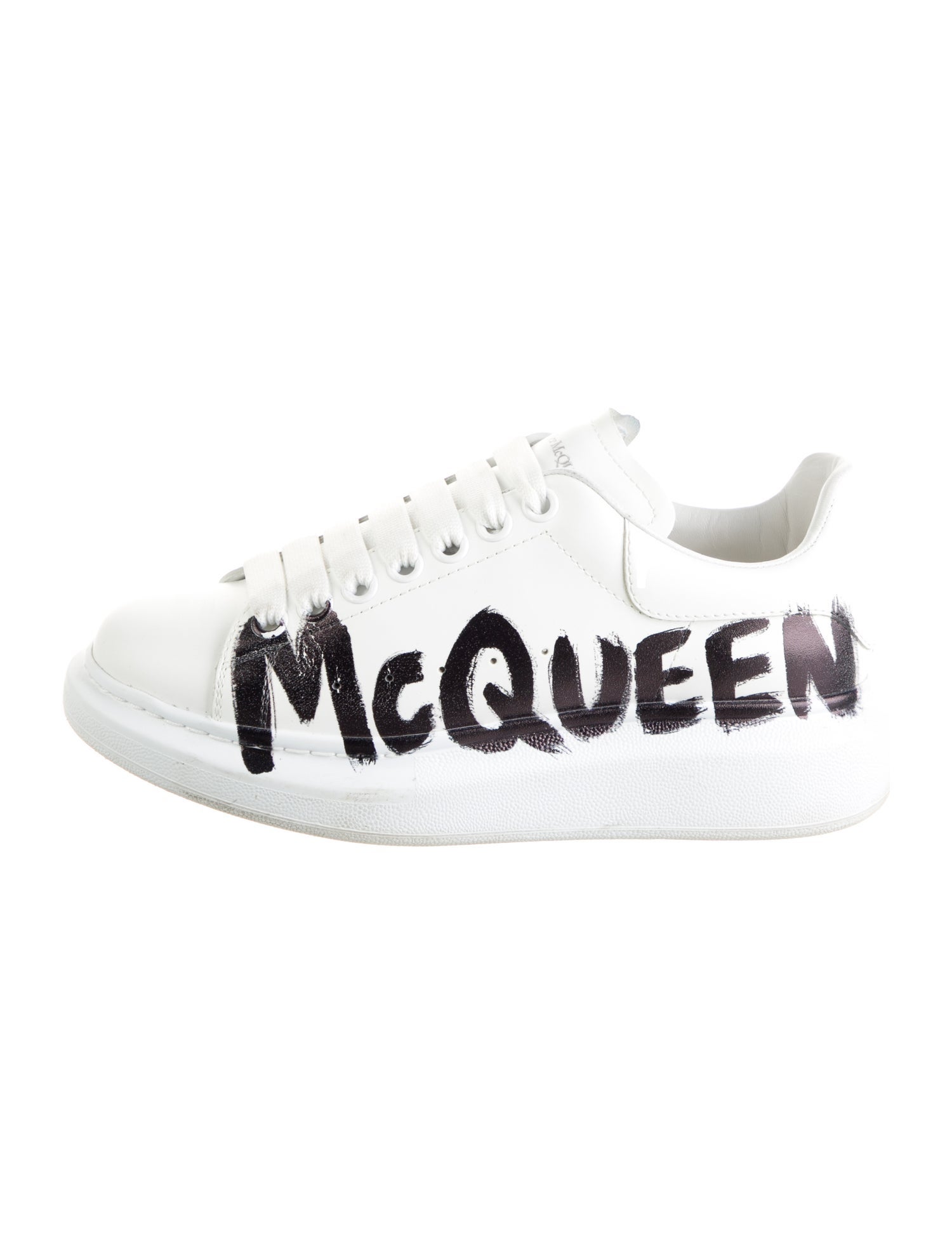 Alexander McQueen Leather Graphic Print Sneakers