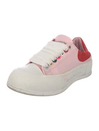 Alexander McQueen Canvas Colorblock Pattern Sneakers