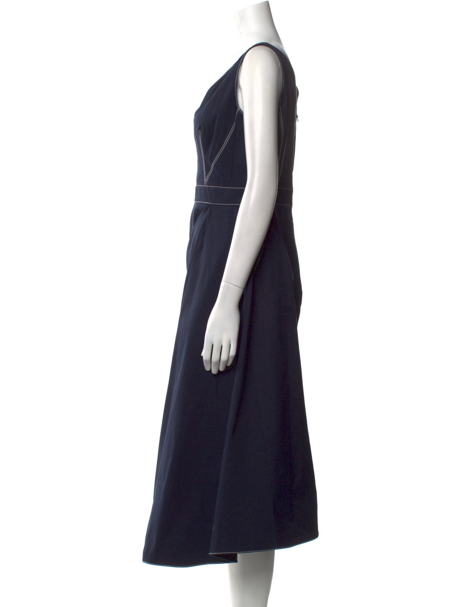 Alexander McQueen V-Neck Midi Length Dress