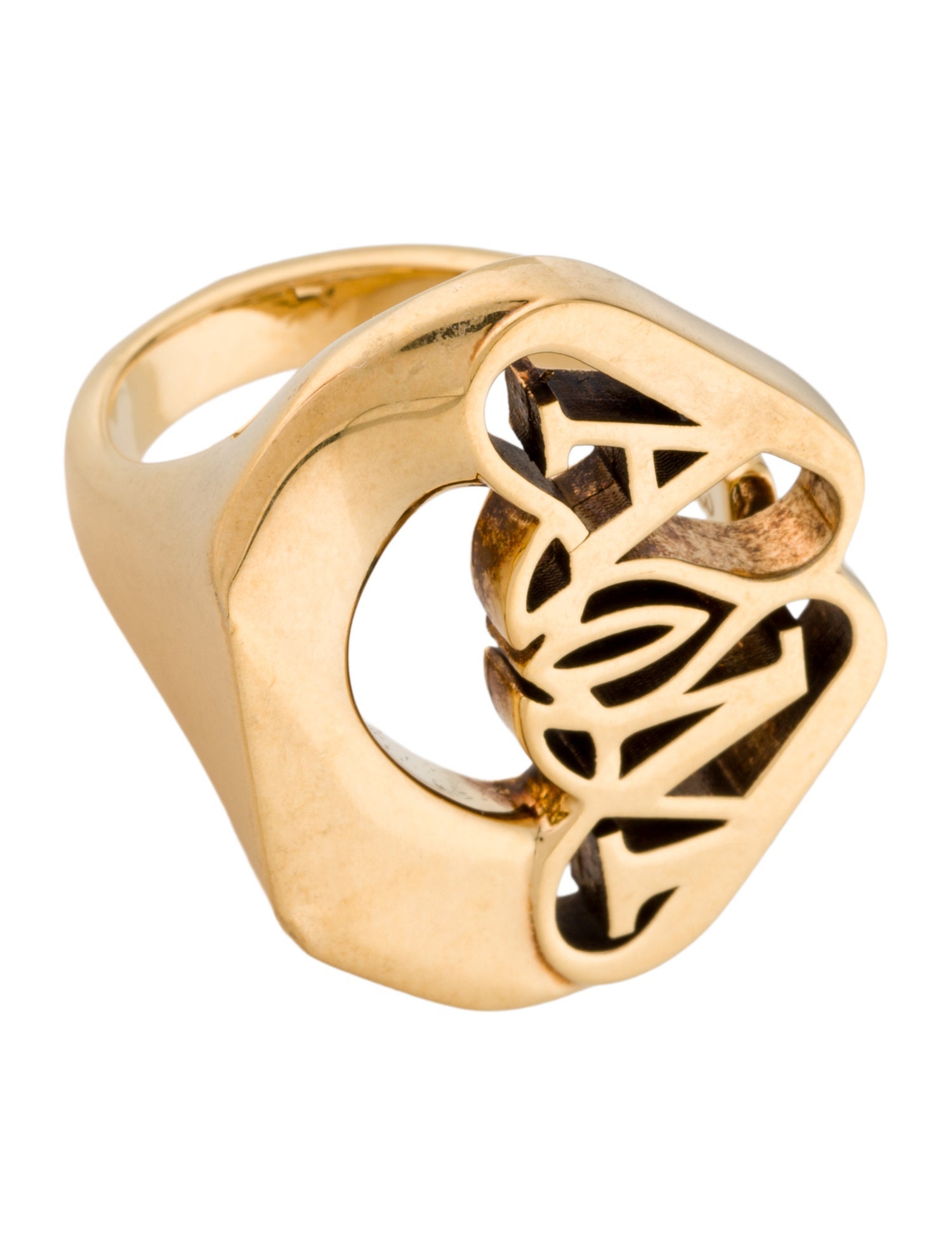 Alexander McQueen Seal Logo Cocktail Ring