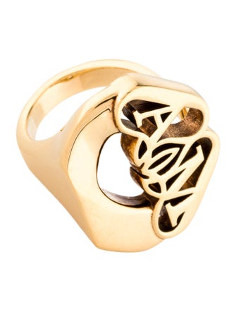 Alexander McQueen Seal Logo Cocktail Ring