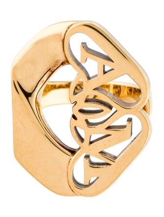 Alexander McQueen Seal Logo Cocktail Ring