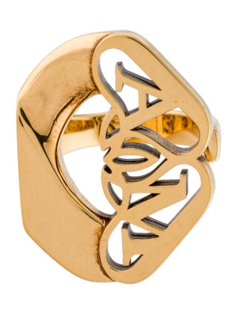 Alexander McQueen Seal Logo Cocktail Ring