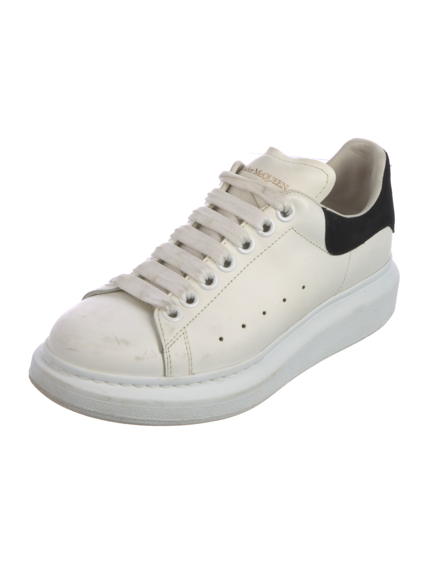Alexander McQueen Leather Colorblock Pattern Sneakers