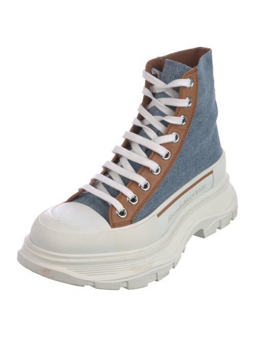 Alexander McQueen Denim Colorblock Pattern Sneakers
