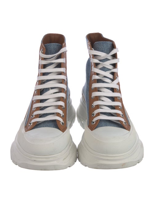 Alexander McQueen Denim Colorblock Pattern Sneakers