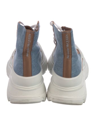 Alexander McQueen Denim Colorblock Pattern Sneakers
